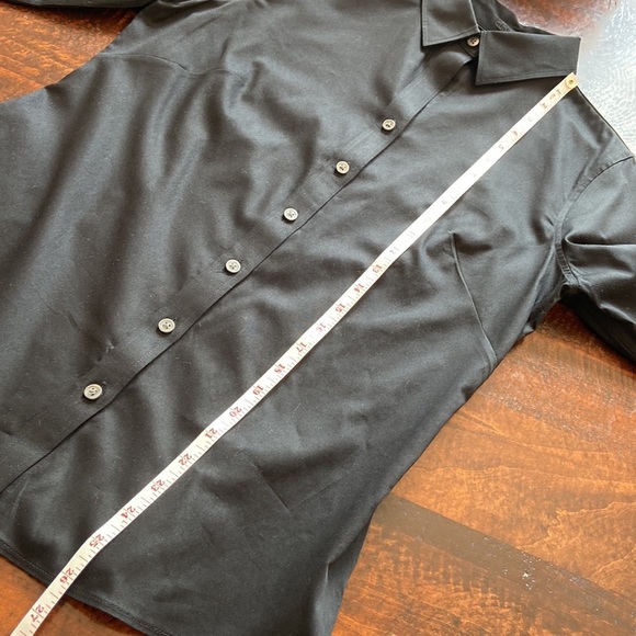 BANANA Republic Long Sleeve Non-Iron Fitted Sateen Shirt Black Size 10 - Picture 11 of 14